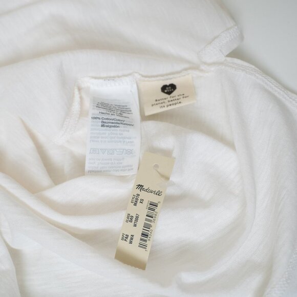 Madewell Whisper Cotton Turtleneck Long Sleeve White Tee - Picture 4 of 6